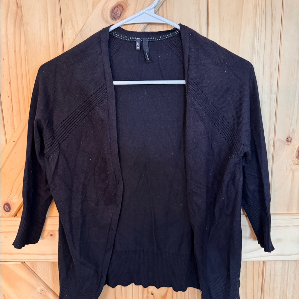 Maurices Black Open-Front Cardigan